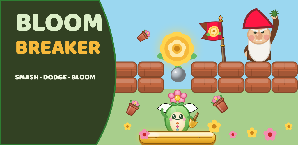 Bloom Breaker — A sprout with a trowel, 7 gnome kings, and a rose they walled up.